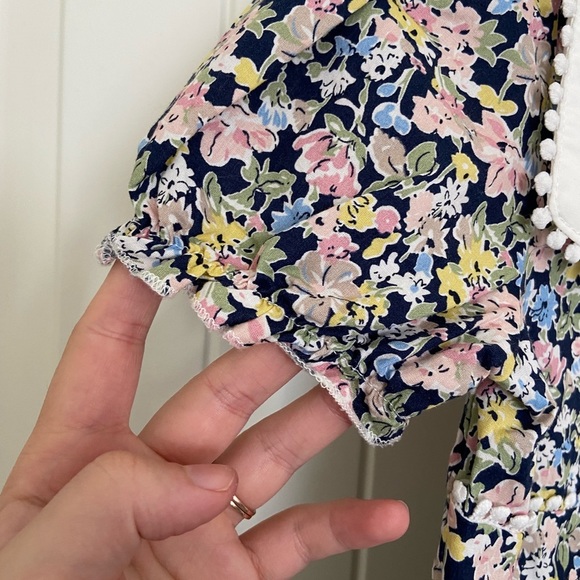 Vintage toddler girl’s floral‎ puff sleeve 100% cotton dress size 5T - Picture 3 of 7